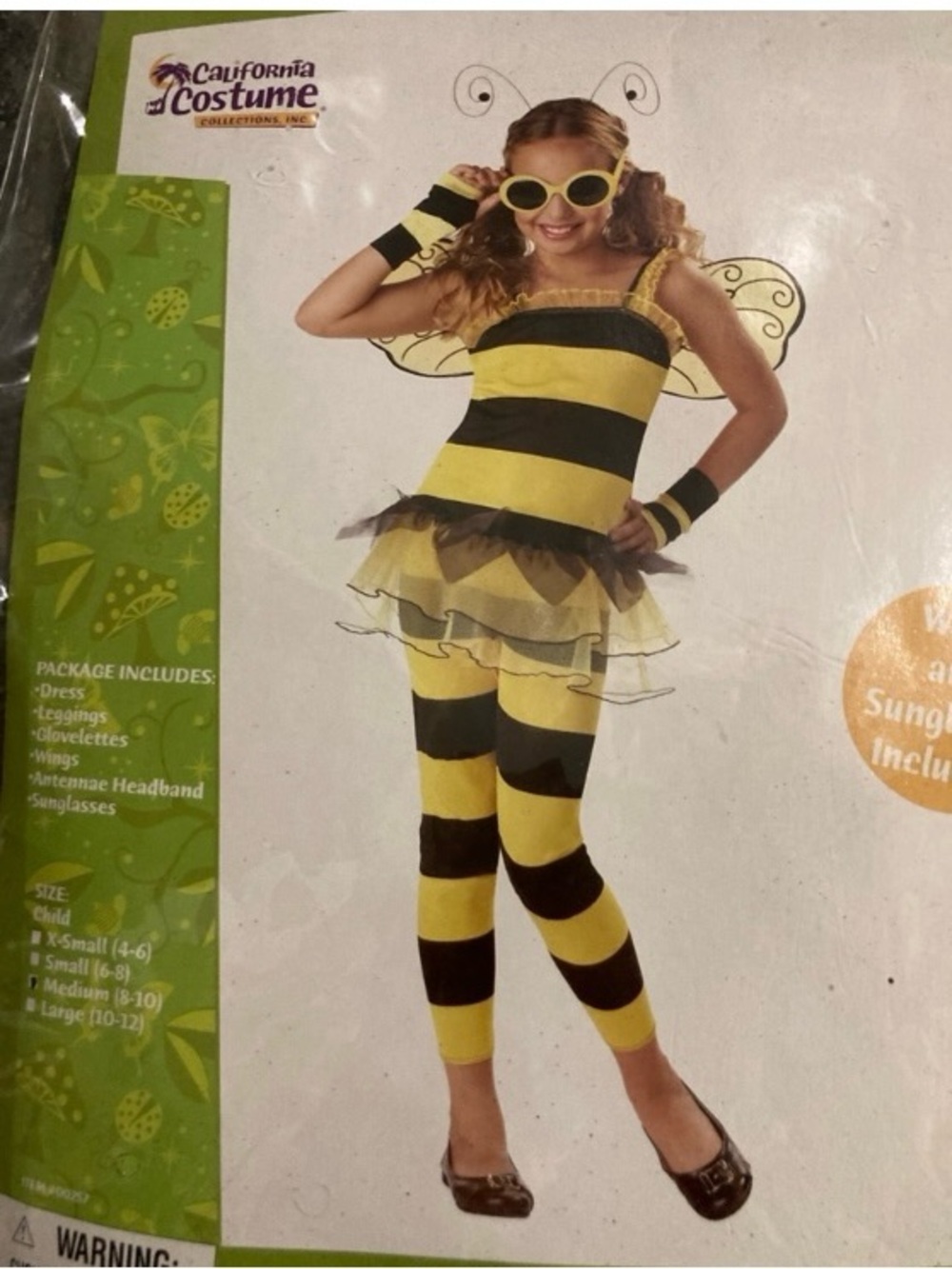 California Costumes “Little Honey Bee” Costume Girls Size M 7/8